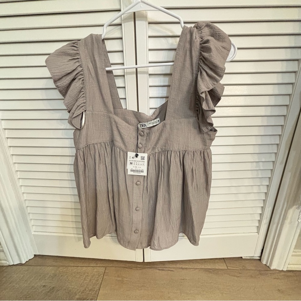 Zara top, taupe